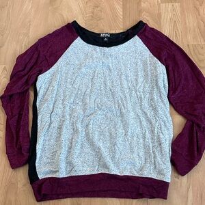 Buffalo David Bitton Heathered Gray and Burgundy Sweatshirt
